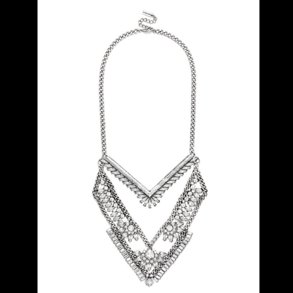 BaubleBar Antiqued Silver Xena Bib Necklace